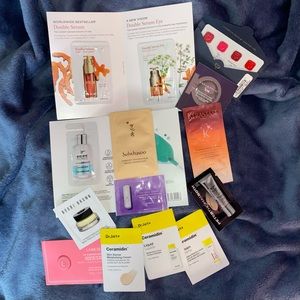 14 beauty product samples.. skincare, makeup and haircare!